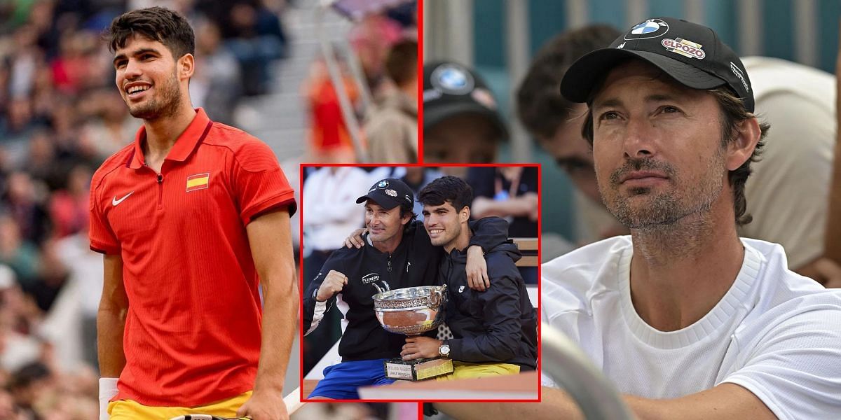 Carlos Alcaraz (L) with his coach Juan Carlos Ferrero (R) | Getty