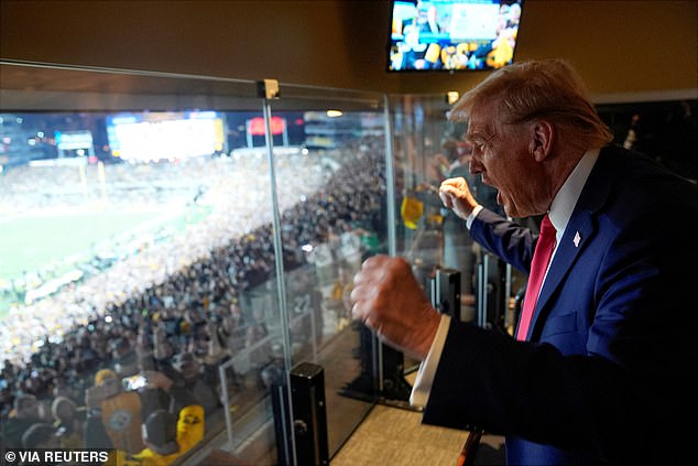 He even appeared to join in the chants as the Steelers crowd gave him a huge ovation