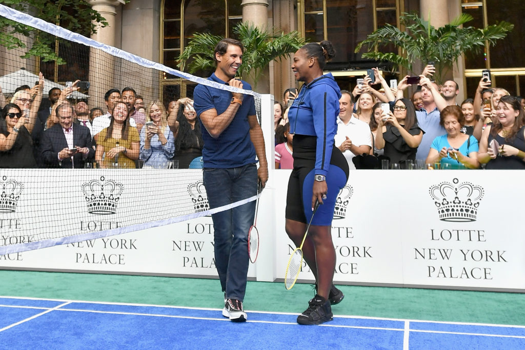 Rafael Nadal and Serena Williams attend 2018 Lotte New York Palace Invitational on August 23, 2018 in New York City.