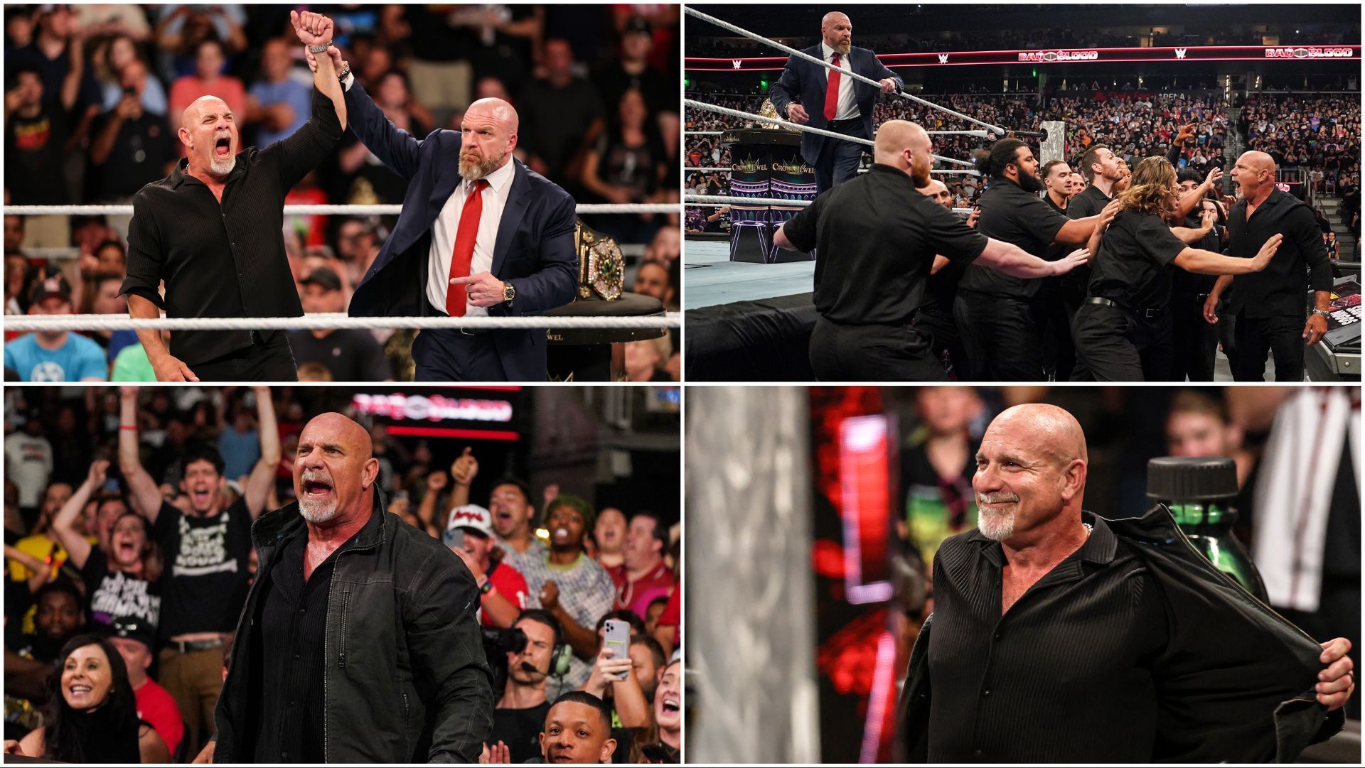 Goldberg and Triple H at WWE Bad Blood