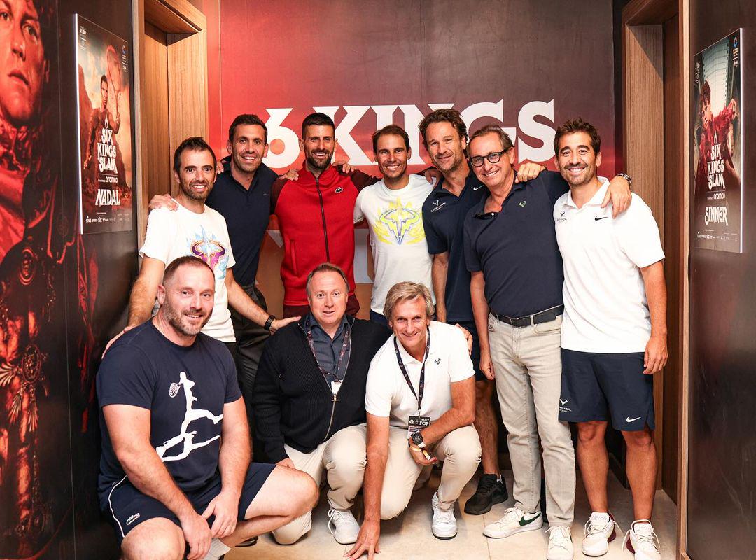 r/tennis - Djokovic and Nadal team pic after their match