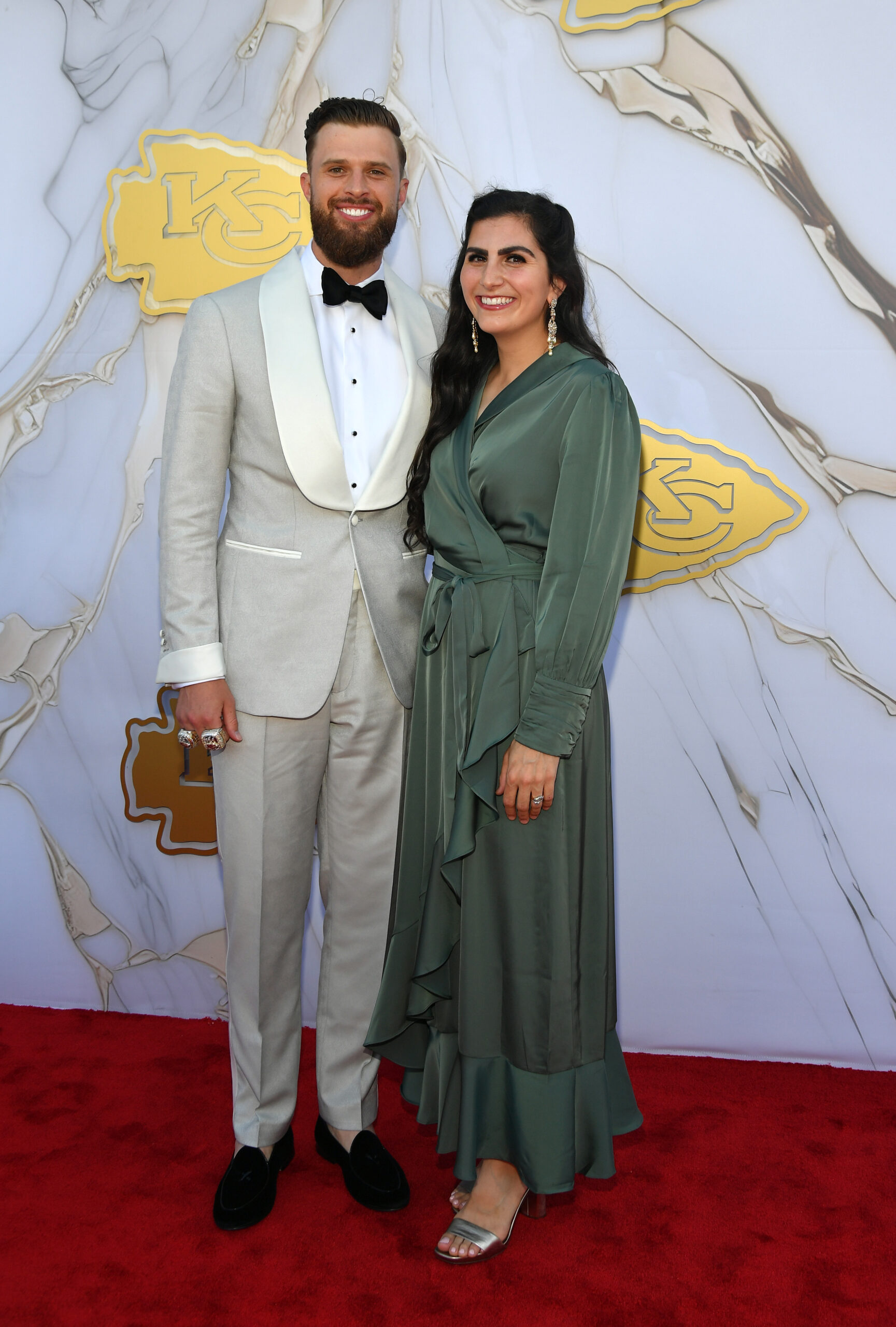 Harrison Butker and his wife, Isabelle Butker, at the ESPYs.