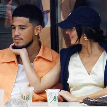 Kendall Jenner and boyfriend Devin Booker watch Carlos Alcaraz of Spain against Casper Ruud of Norway in the final of the men's singles