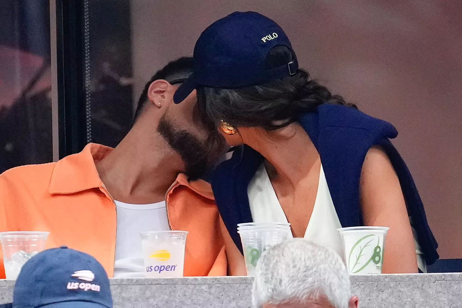 Kendall Jenner and boyfriend Devin Booker watch Carlos Alcaraz of Spain against Casper Ruud of Norway in the final of the men's singles