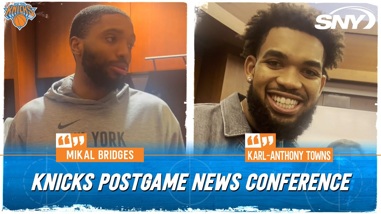 Mikal Bridges and Karl-Anthony Towns on Knicks preseason win over Towns' former Minnesota team | SNY