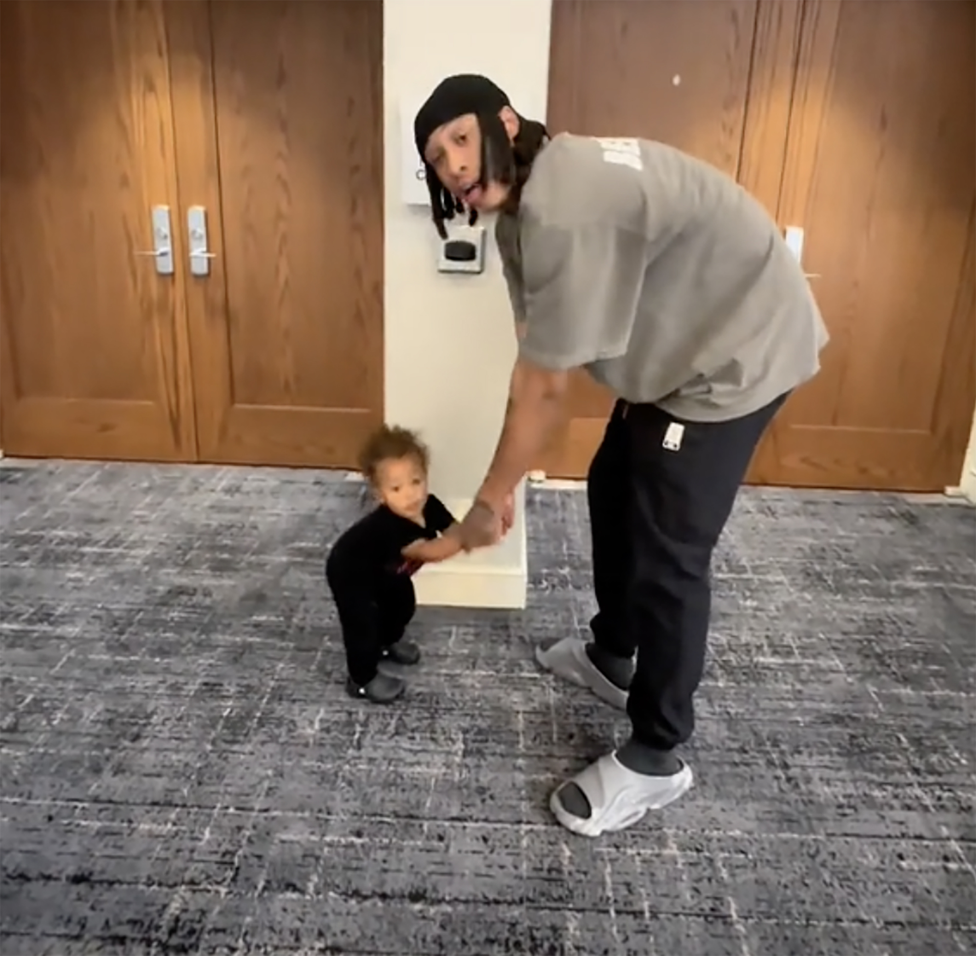 R.J. Hampton and his son, Halo.