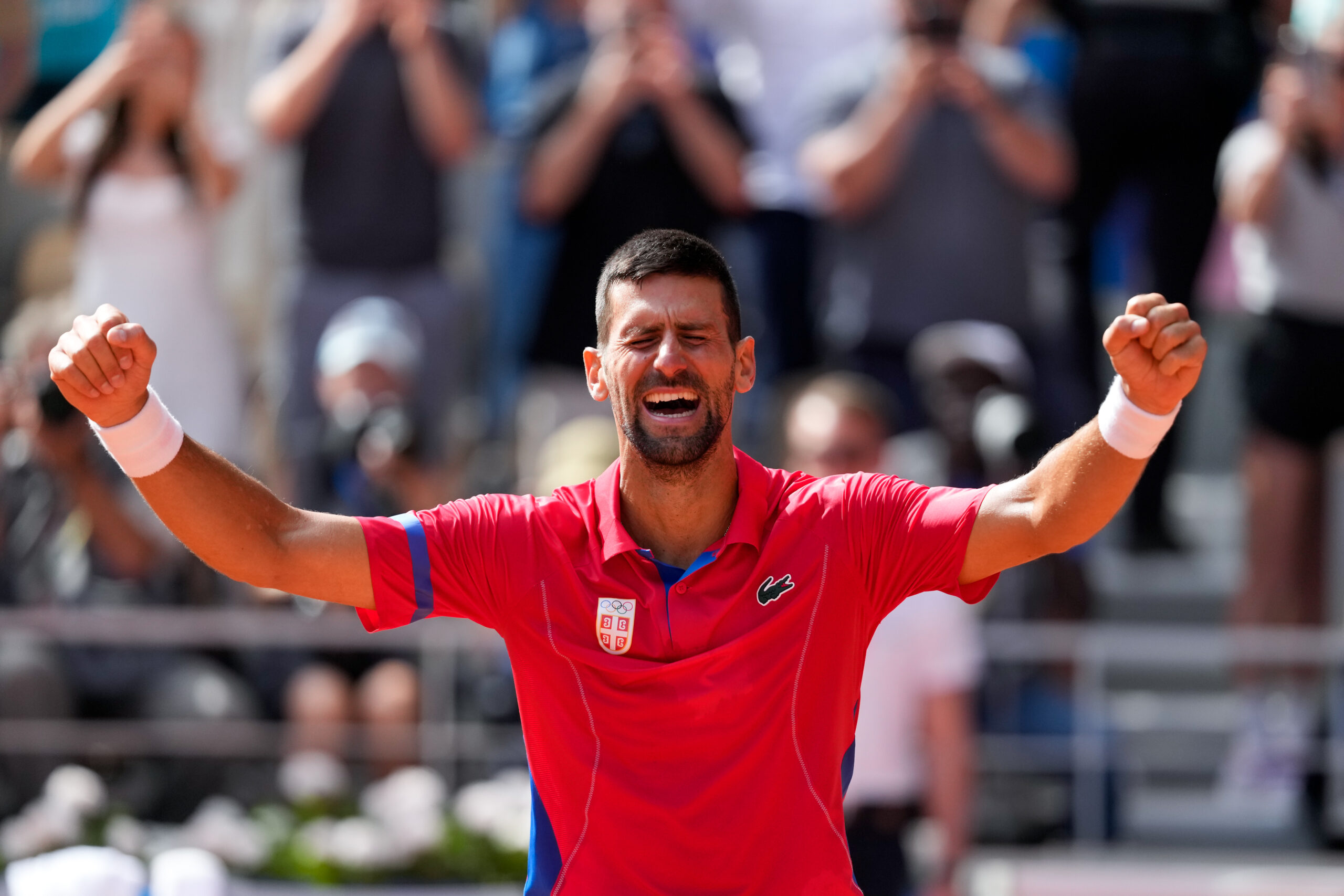 The Serbian great could not hide his emotions after the historic win.