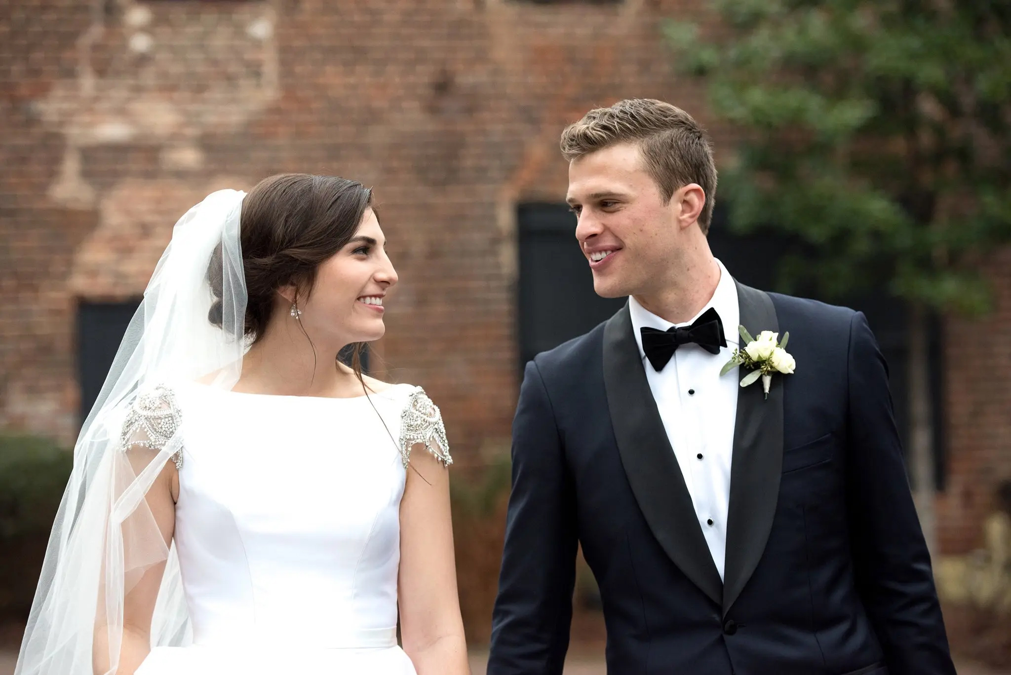 Harrison Butker and his wife, Isabelle Butker.