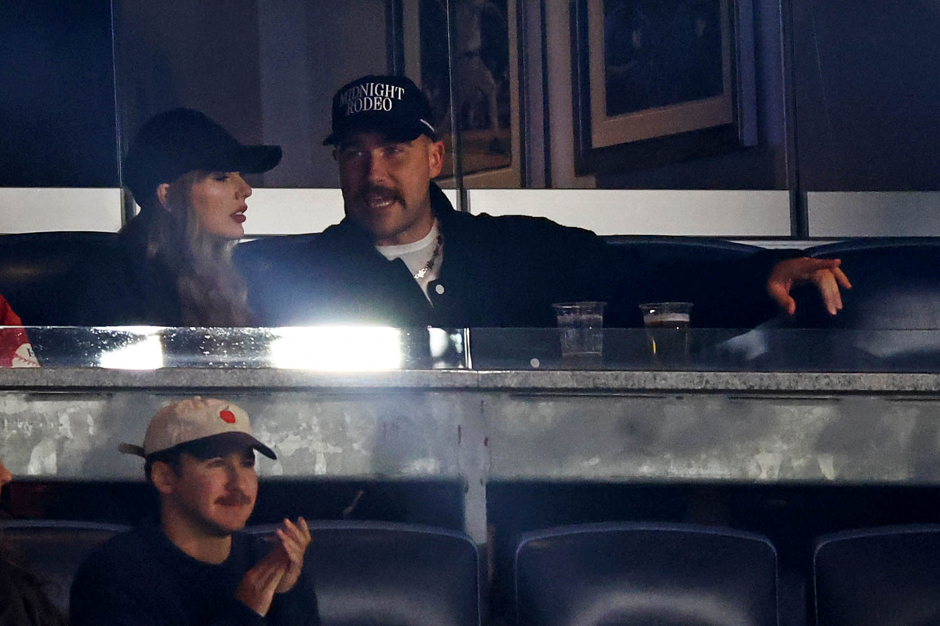 Taylor Swift and Travis Kelce at an MLB Playoff game in New York on Oct. 14, 2024