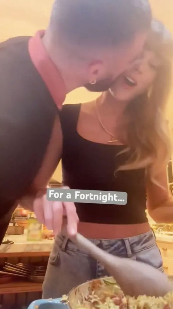 Travis Kelce and Taylor Swift cooking.