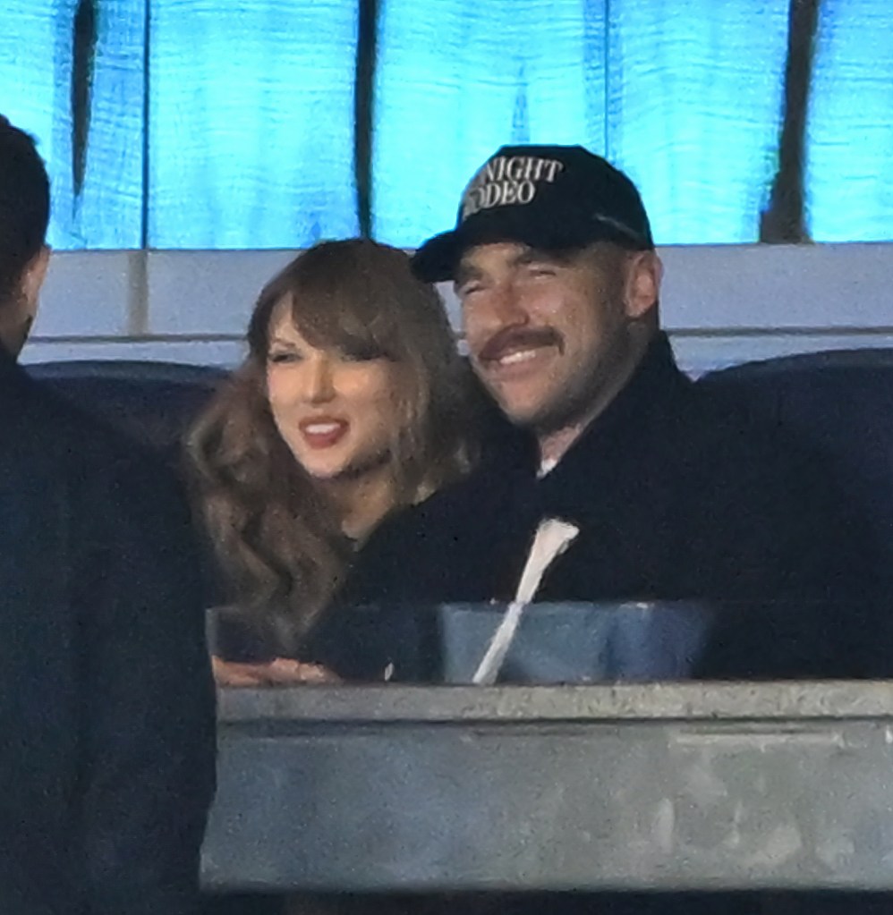 Taylor Swift and Travis Kelce at Yankee Stadium on Oct. 14.