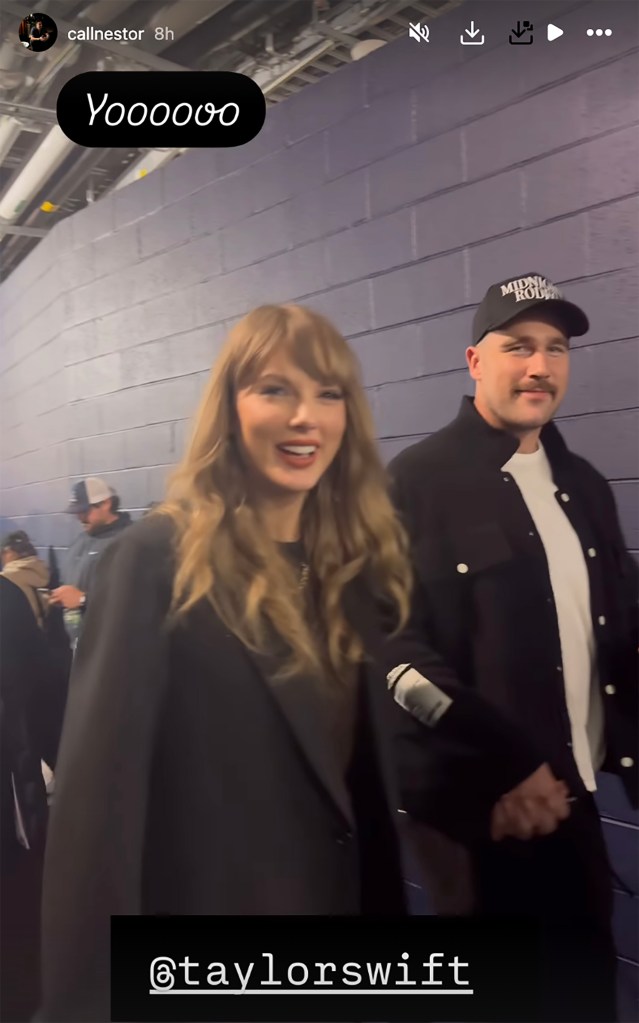 Taylor Swift and Travis Kelce at Yankee Stadium on Oct. 14.