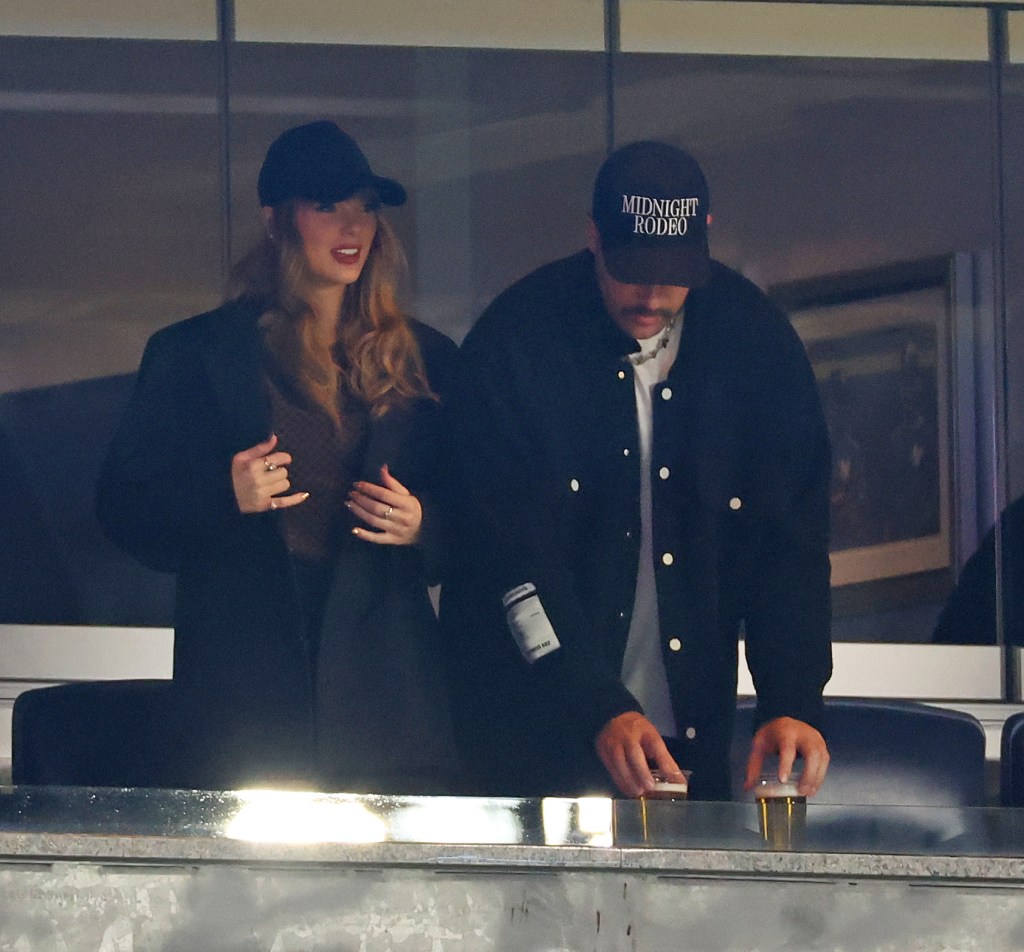 Taylor Swift and Travis Kelce at Yankee Stadium on Oct. 14.