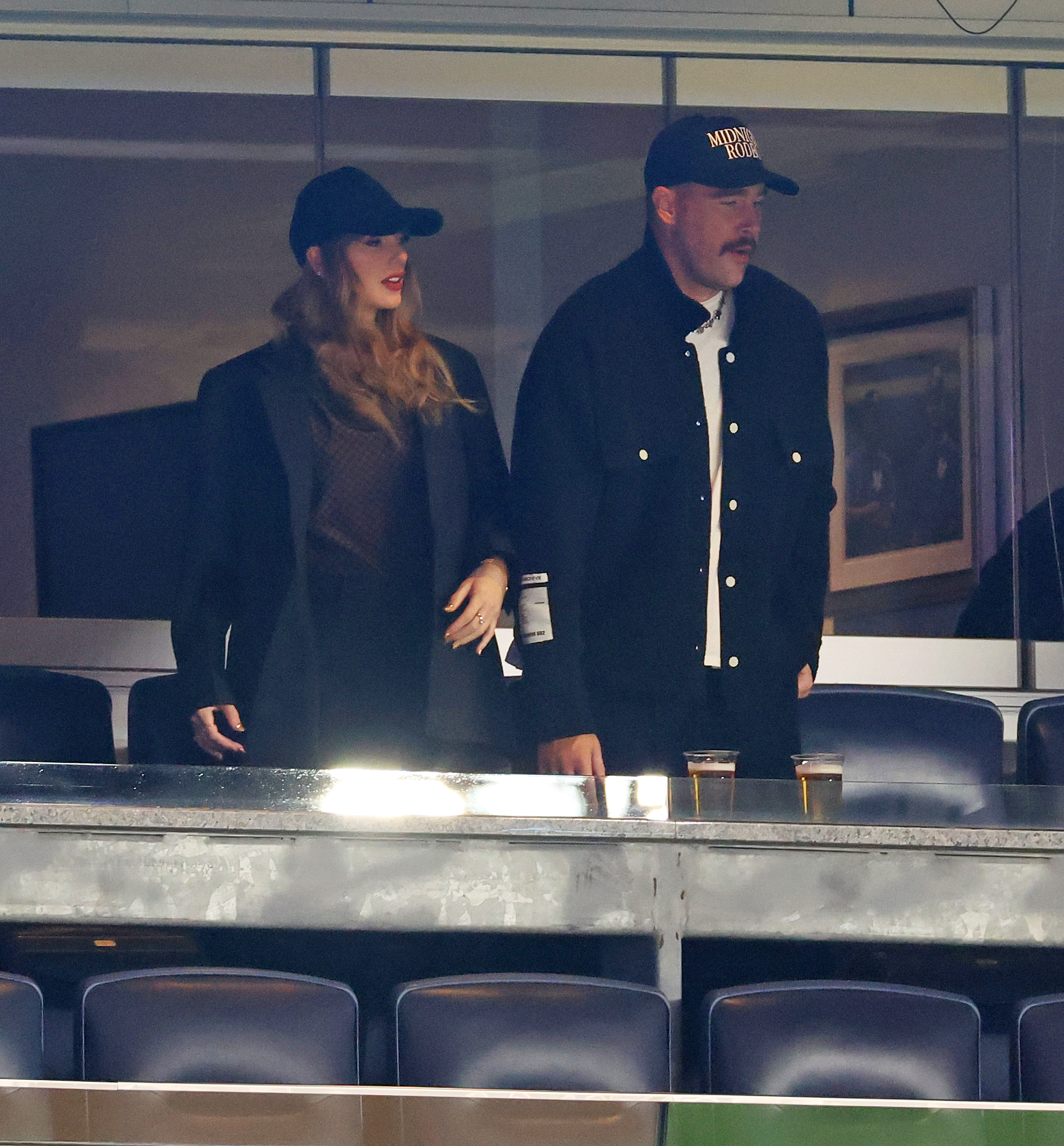 Travis Kelce and Taylor Swift at the Yankees game on Oct. 14.