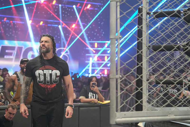 SEATTLE, WASHINGTON - SEPTEMBER 13: Roman Reigns makes his way to the ring during SmackDown at Climate Pledge Arena on September 13, 2024 in Seattle, Washington. (Photo by WWE/Getty Images)